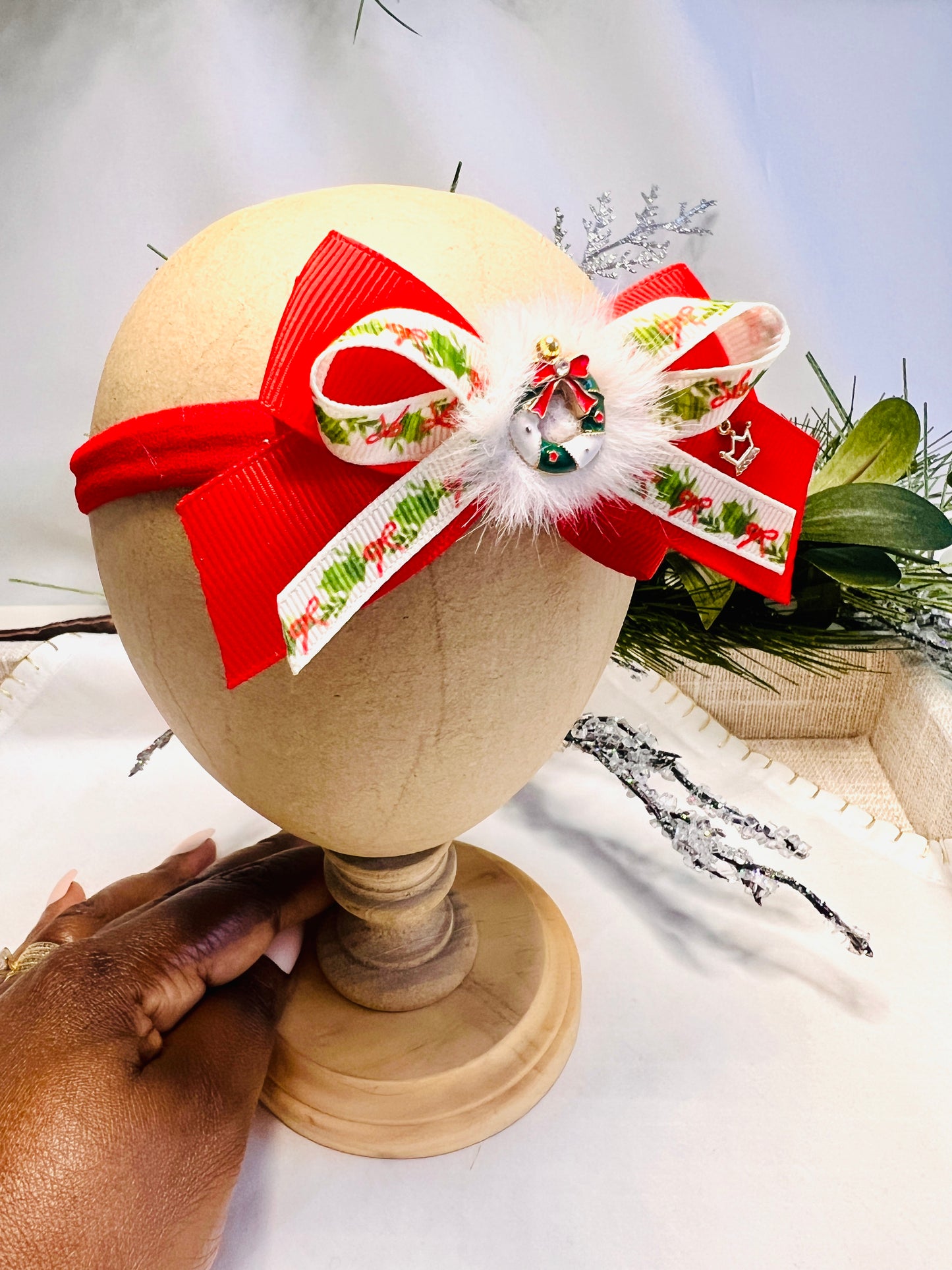 Christmas wreath Baby Headband