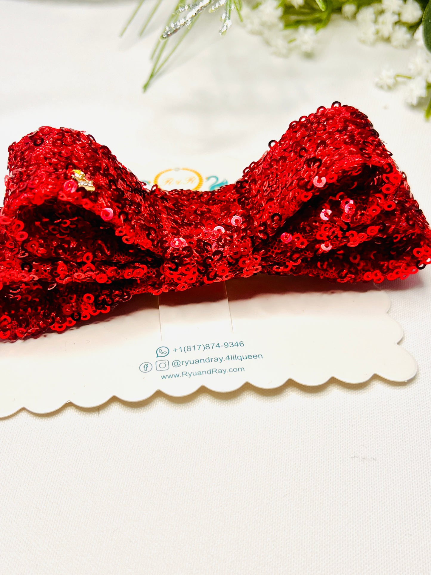 Queen Sequin Hair Bow