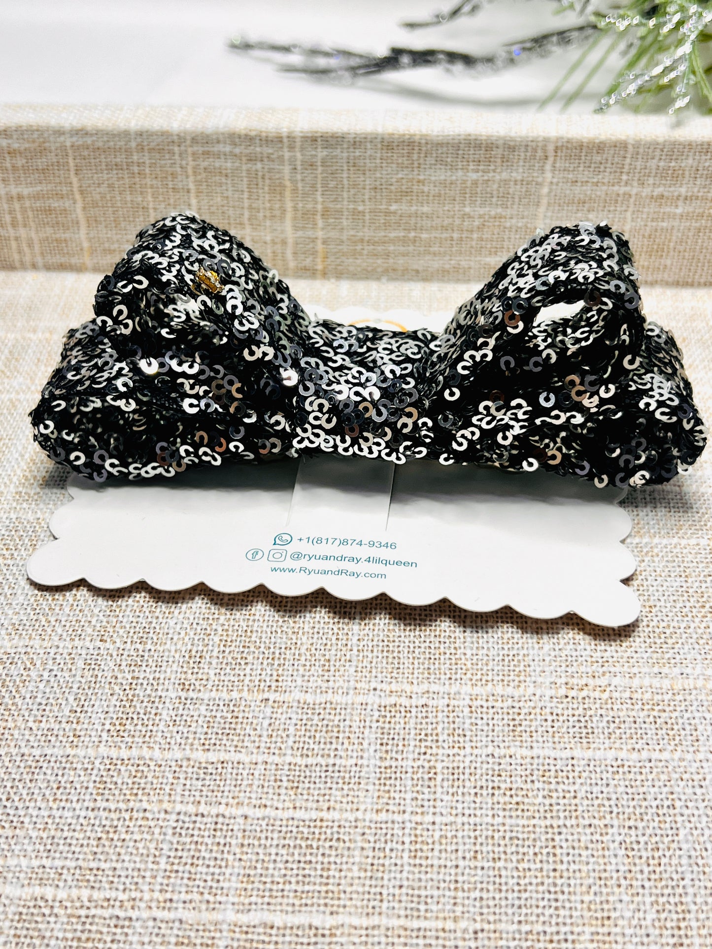 Queen Sequin Hair Bow