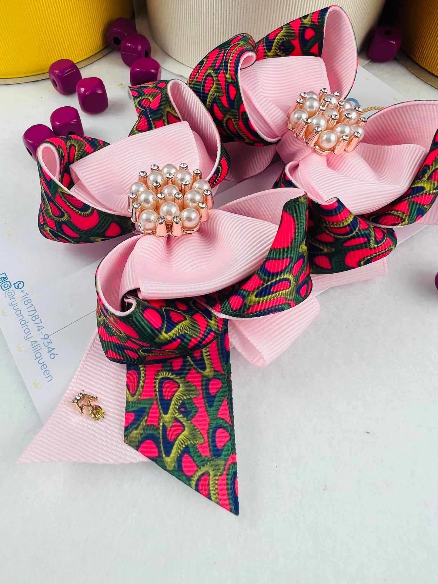 Queen Nzinga Hair Pair Bows